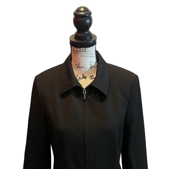 Talbots Stretch Blazer Jacket Black Size 8 Zip Up Business Office - Picture 2 of 10